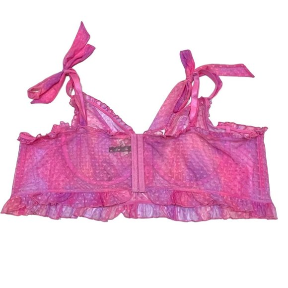 NWT TORRID Unlined Longline Bra Sz 6X Pink Purple Hearts - Picture 2 of 4